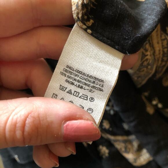 Free People Little Secrets Black Printed Blouse - Picture 7 of 7